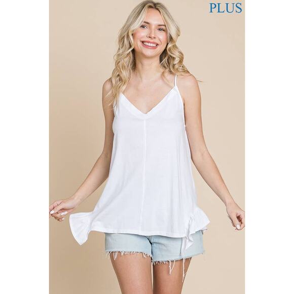 1. Plus Side Ruffle Loose Fit Cami - Picture 2 of 8